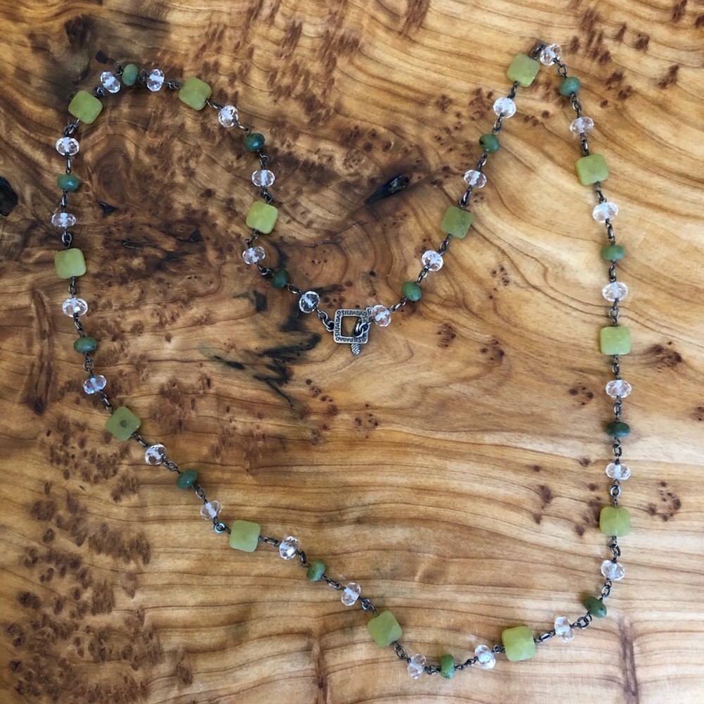 Silpada Jade and Crystal Long Necklace